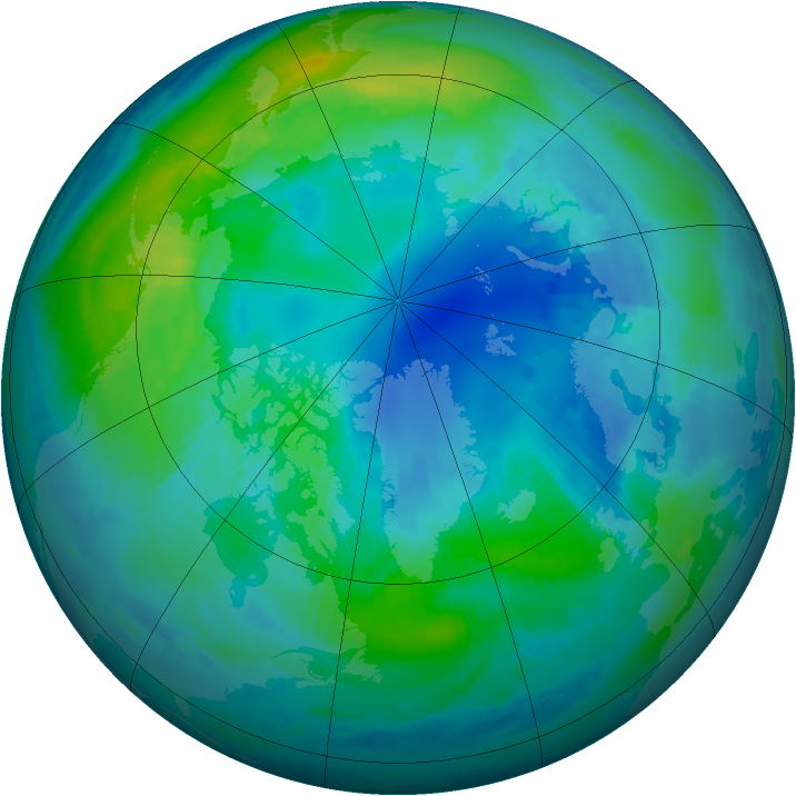 Arctic ozone map for 16 October 2000